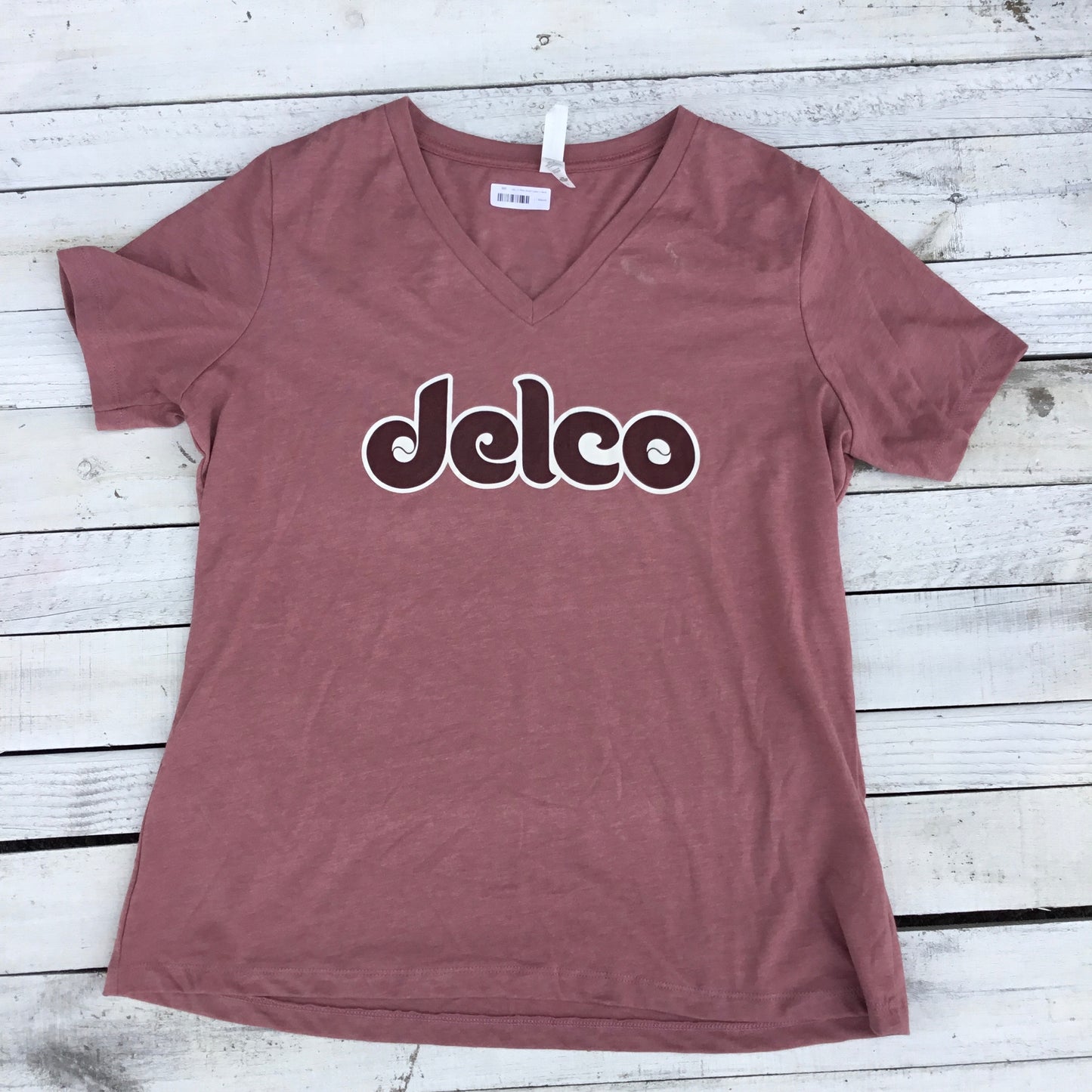 DELCO Phils Script Ladies V Neck