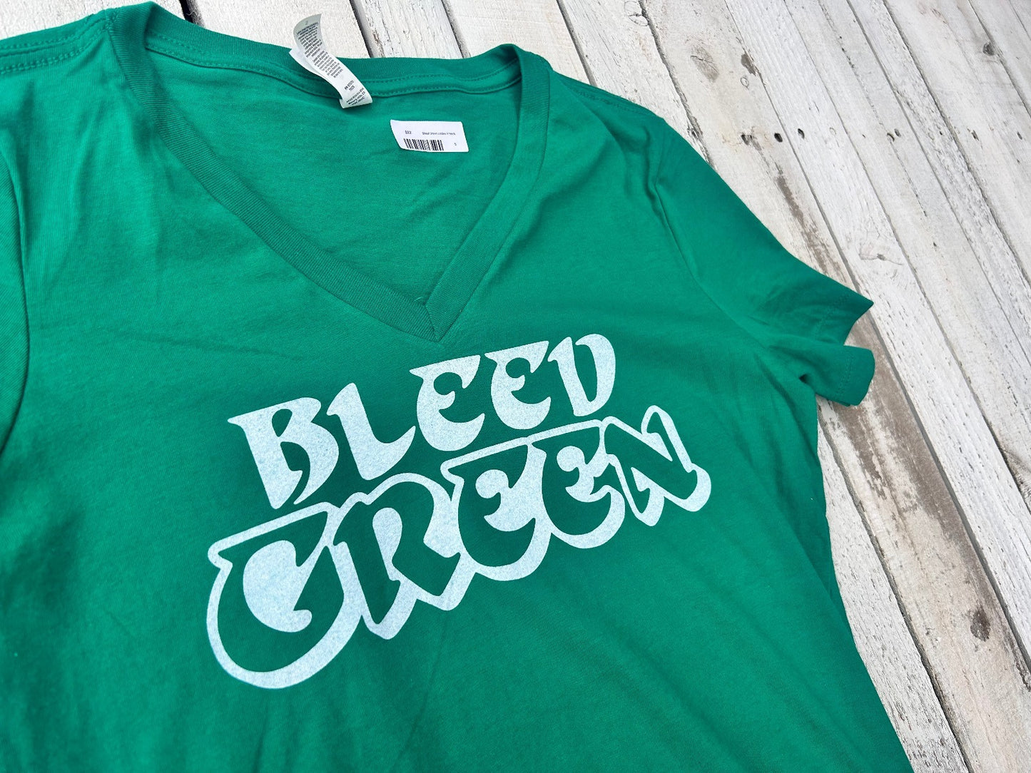 BlueRooted Bleed Green Ladies V Neck