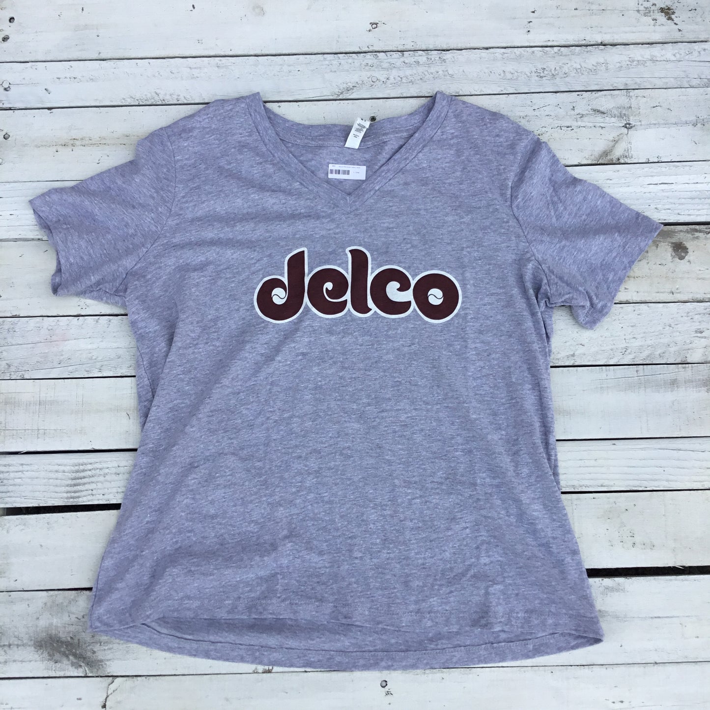 DELCO Phils Script Ladies V Neck