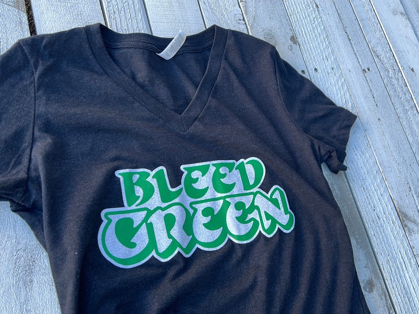 BlueRooted Bleed Green Ladies V Neck