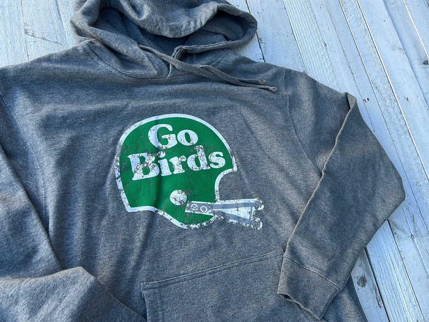 BlueRooted Go Birds Helmet Grey Sweatshirt