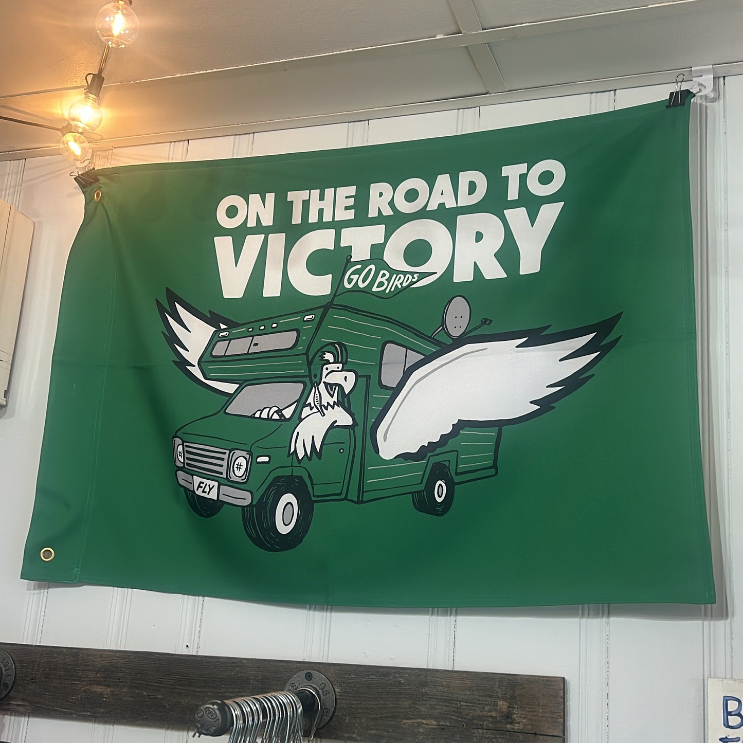 On the Road to Victory Dorm Flag