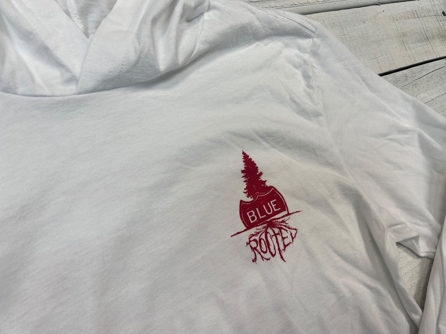 BlueRooted Down The Shore Solo Cup White Hooded Long Sleever