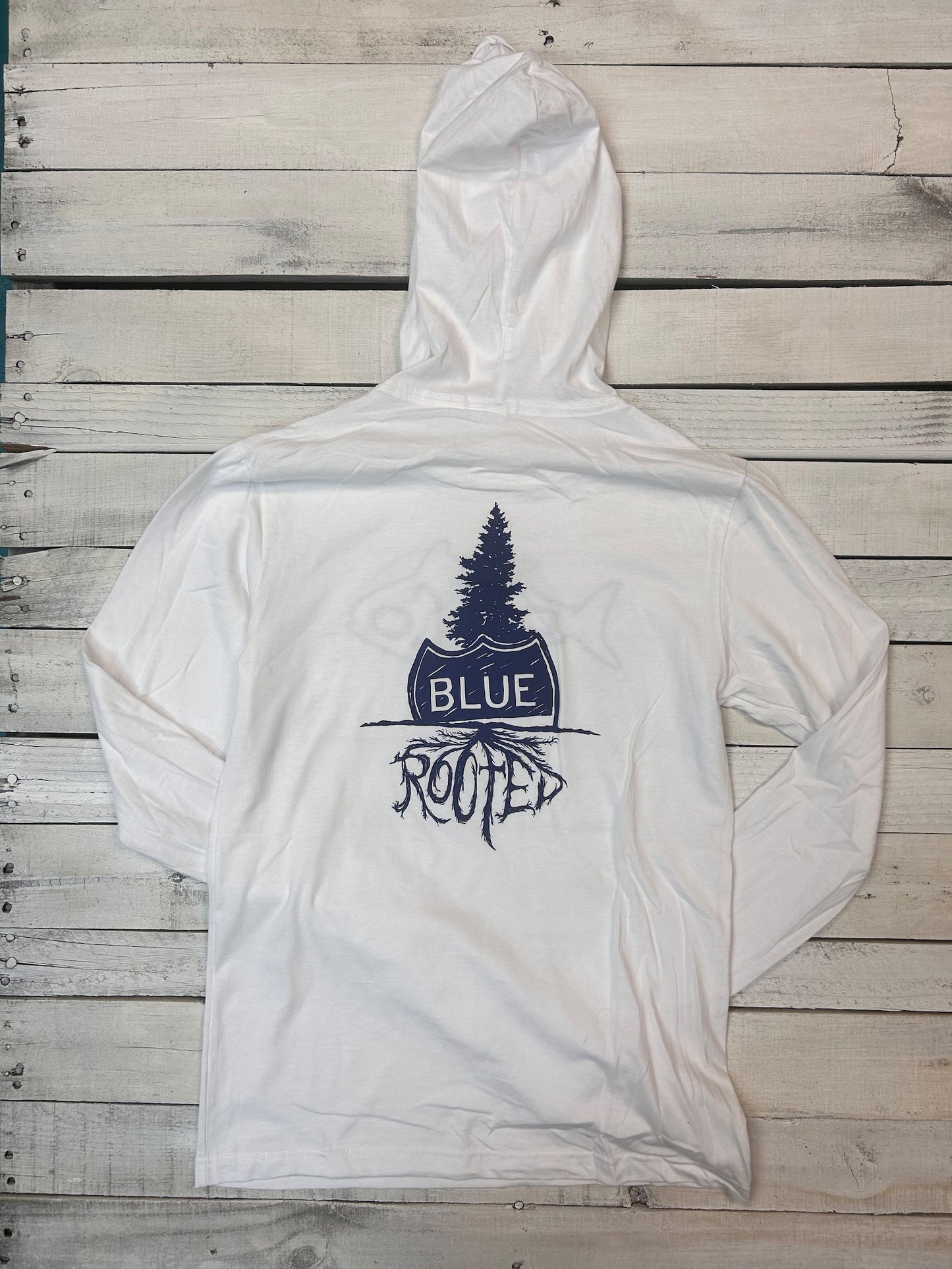 DELCO Tuna White Blue Hooded Long Sleever