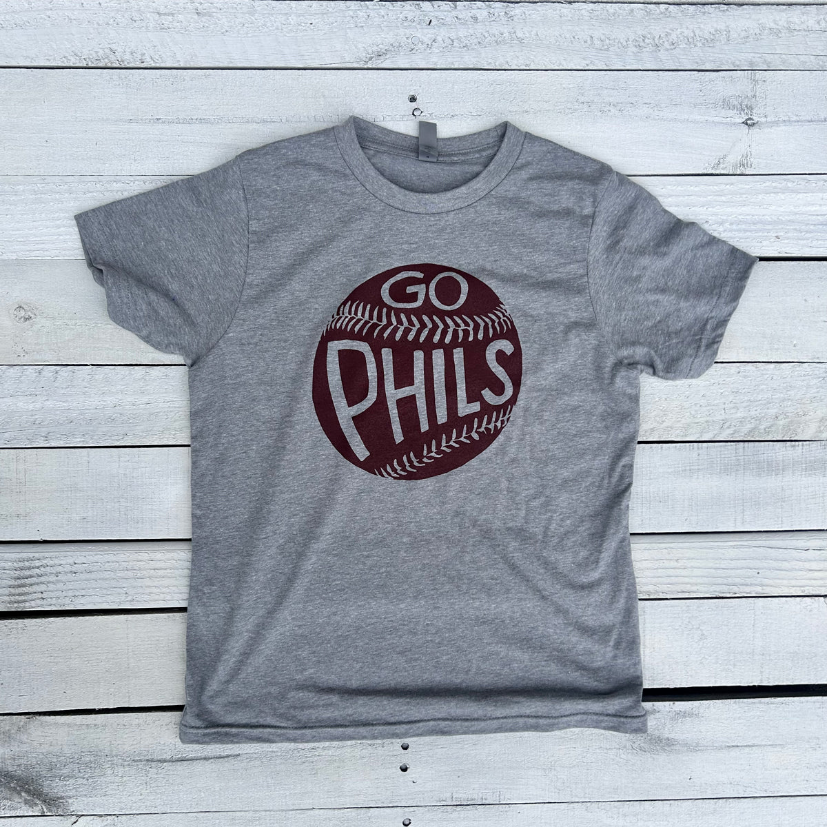 Grip It & Rip It Kids T-Shirt | Philadelphia Baseball | phillygoat 3T / Light Blue