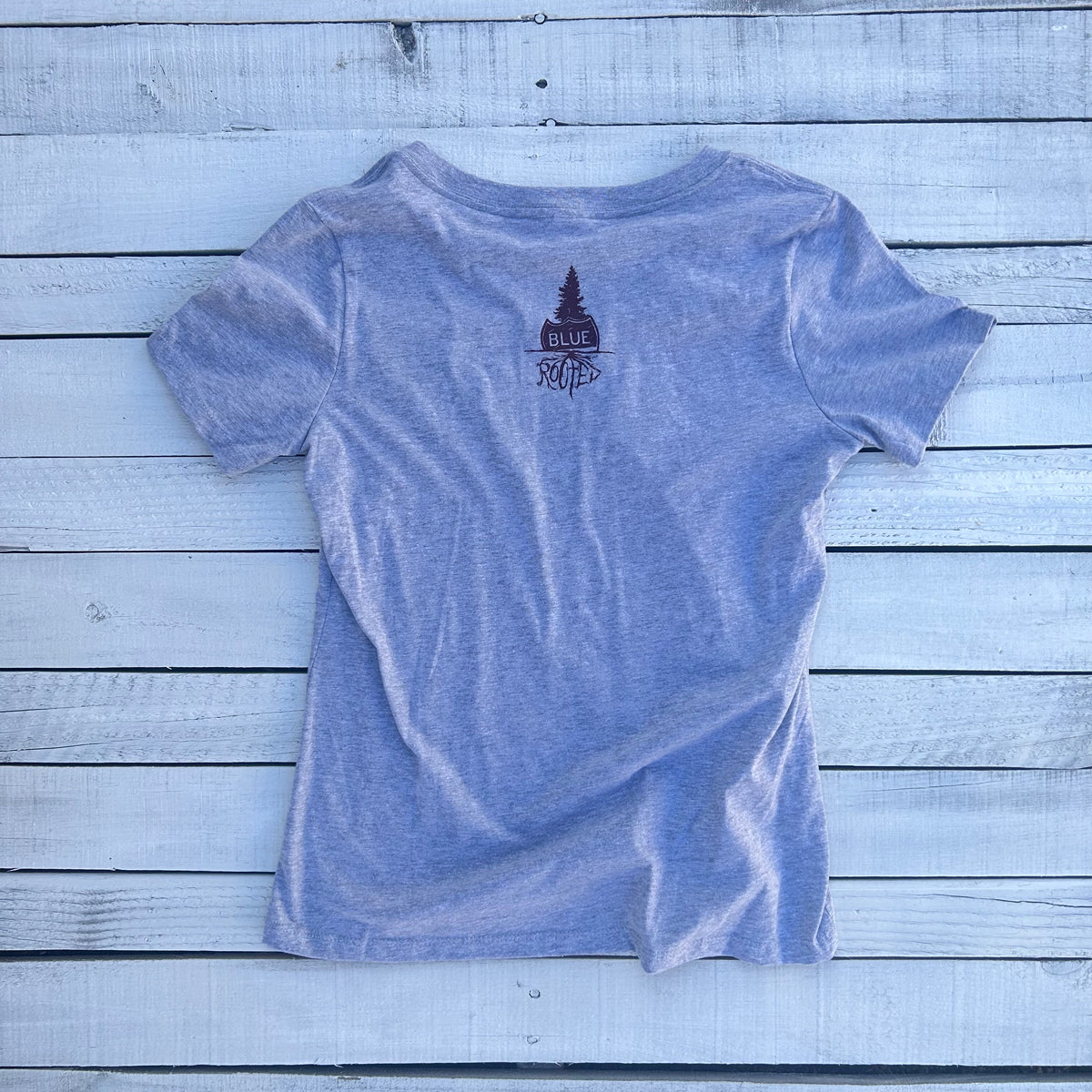 Phils Text Ladies V Neck Grey