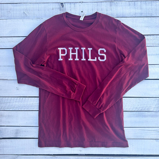 Phils Text Long Sleever Maroon