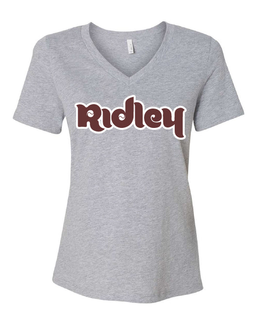 Ridley Phils Script Ladies V Neck