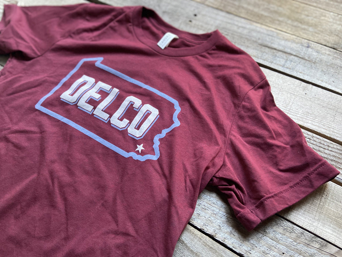 BlueRooted DELCO Phils Maroon TShirt