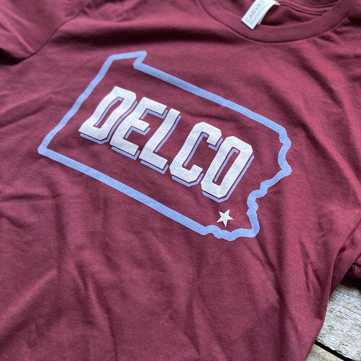 BlueRooted DELCO Phils Maroon TShirt