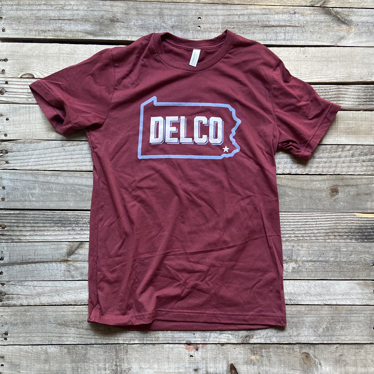 BlueRooted DELCO Phils Maroon TShirt