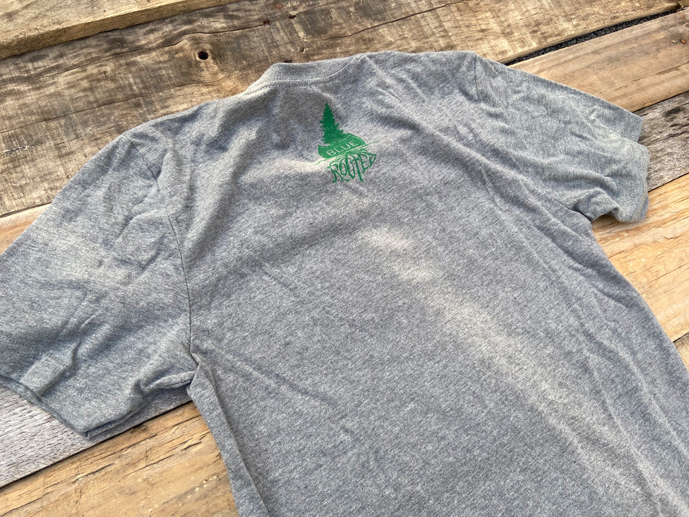 BlueRooted DELCO is for the Birds Grey T