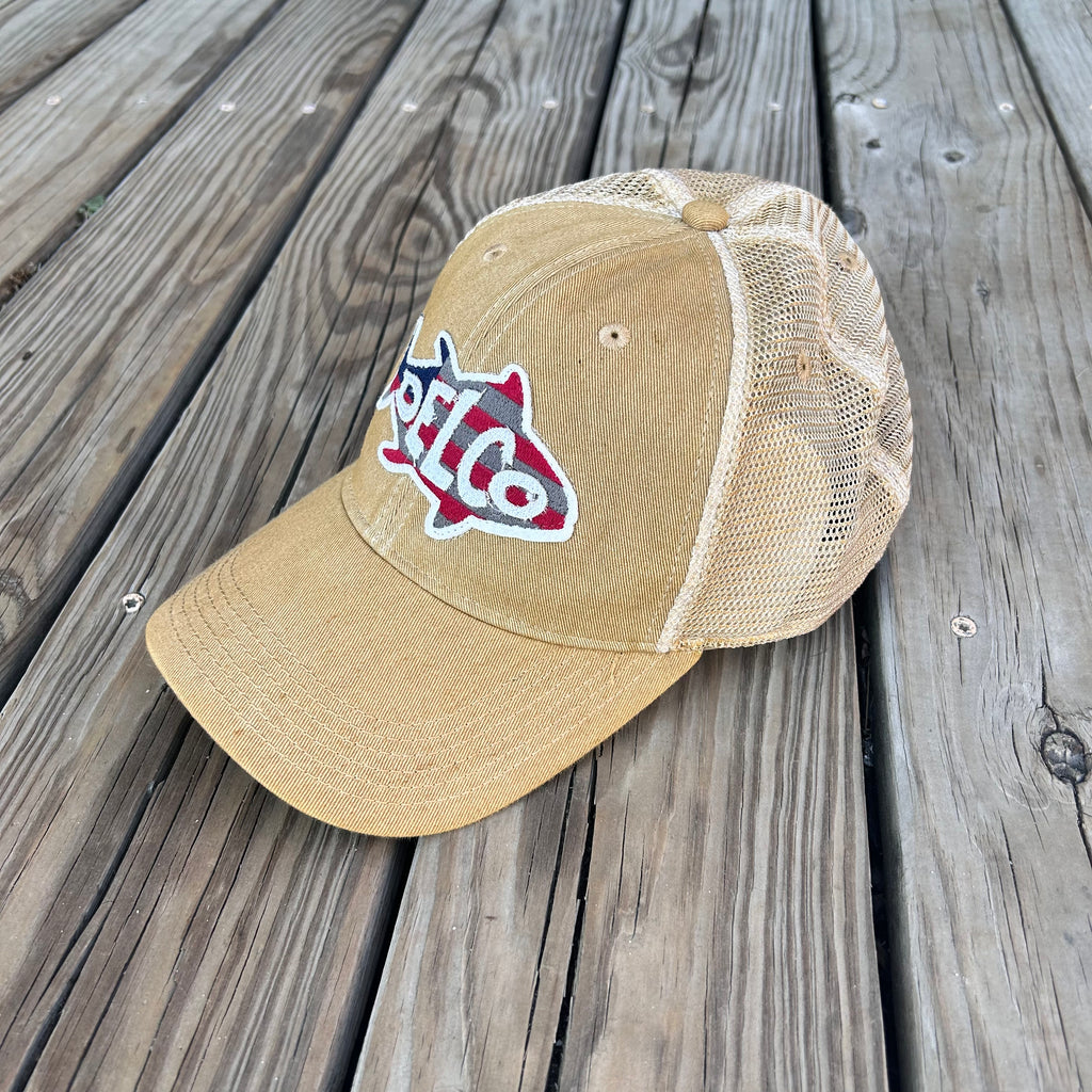 DELCO Old Glory Tuna Khaki Trucker