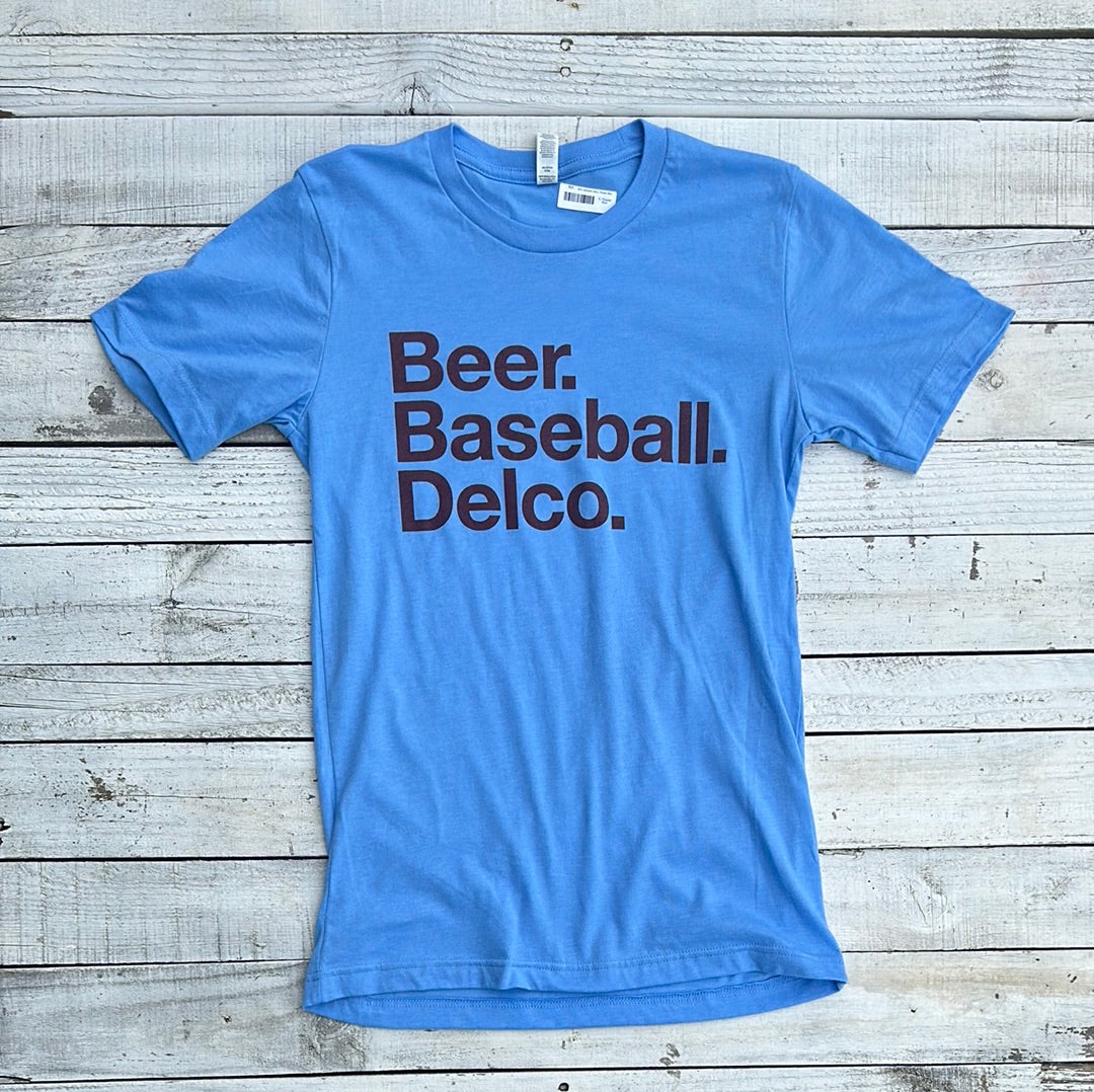 BlueRooted Beer. Baseball. Delco. Powder Blue