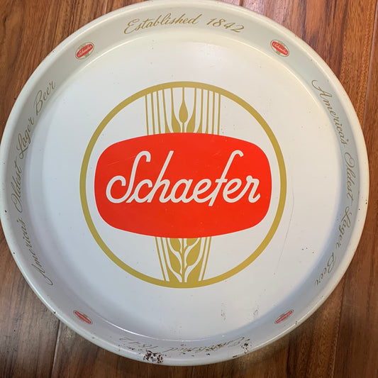 Vintage Schaefer Beer Tray Large White