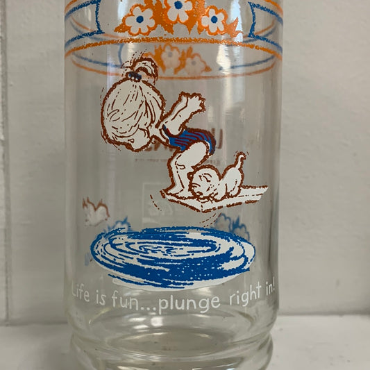 Vintage Urchins Drinking Glass Life Is Fun Plunge Right In 1978