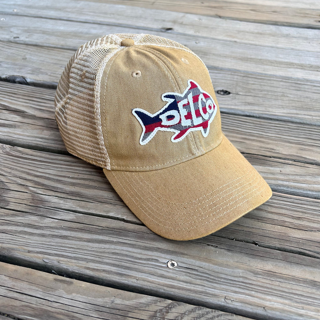 DELCO Old Glory Tuna Khaki Trucker