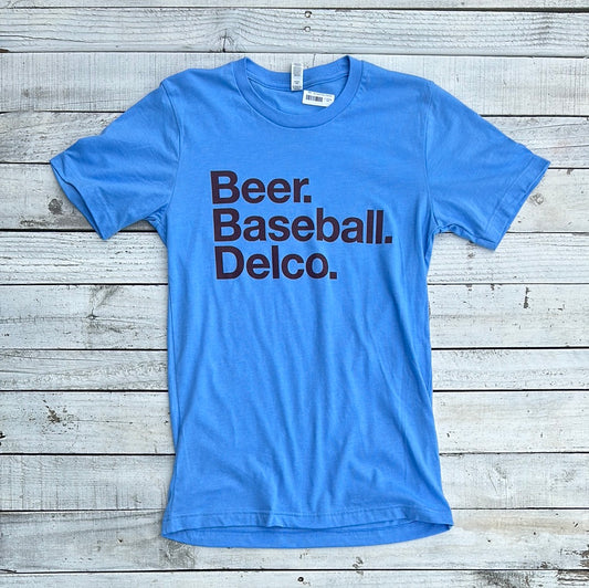 BlueRooted Beer. Baseball. Delco. Powder Blue