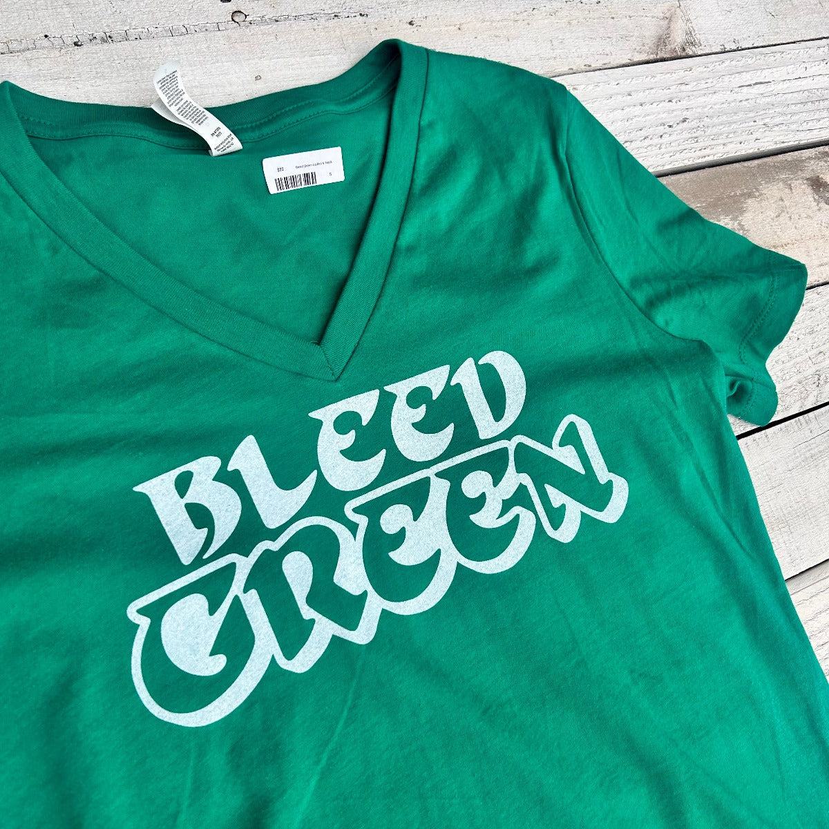 BlueRooted Bleed Green Ladies V Neck