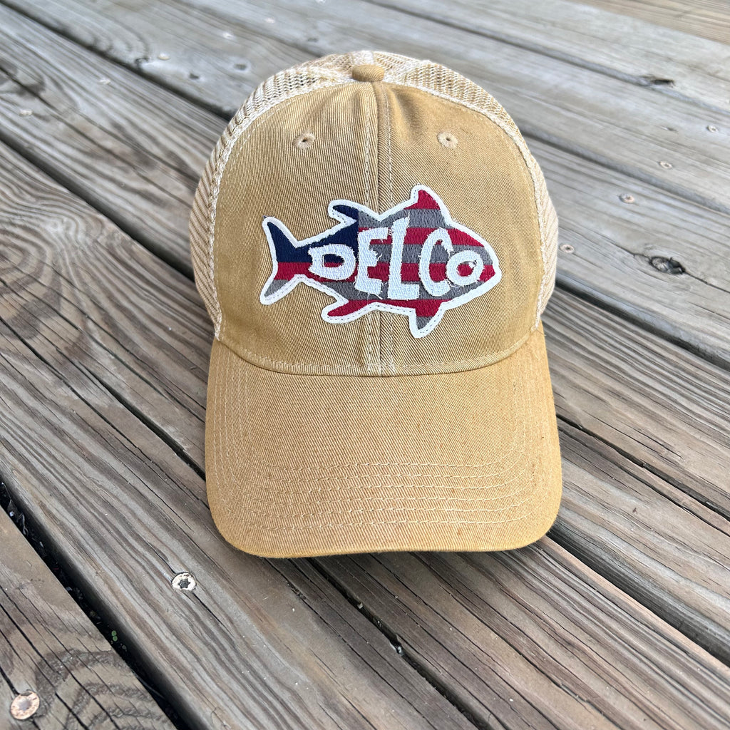 DELCO Old Glory Tuna Khaki Trucker