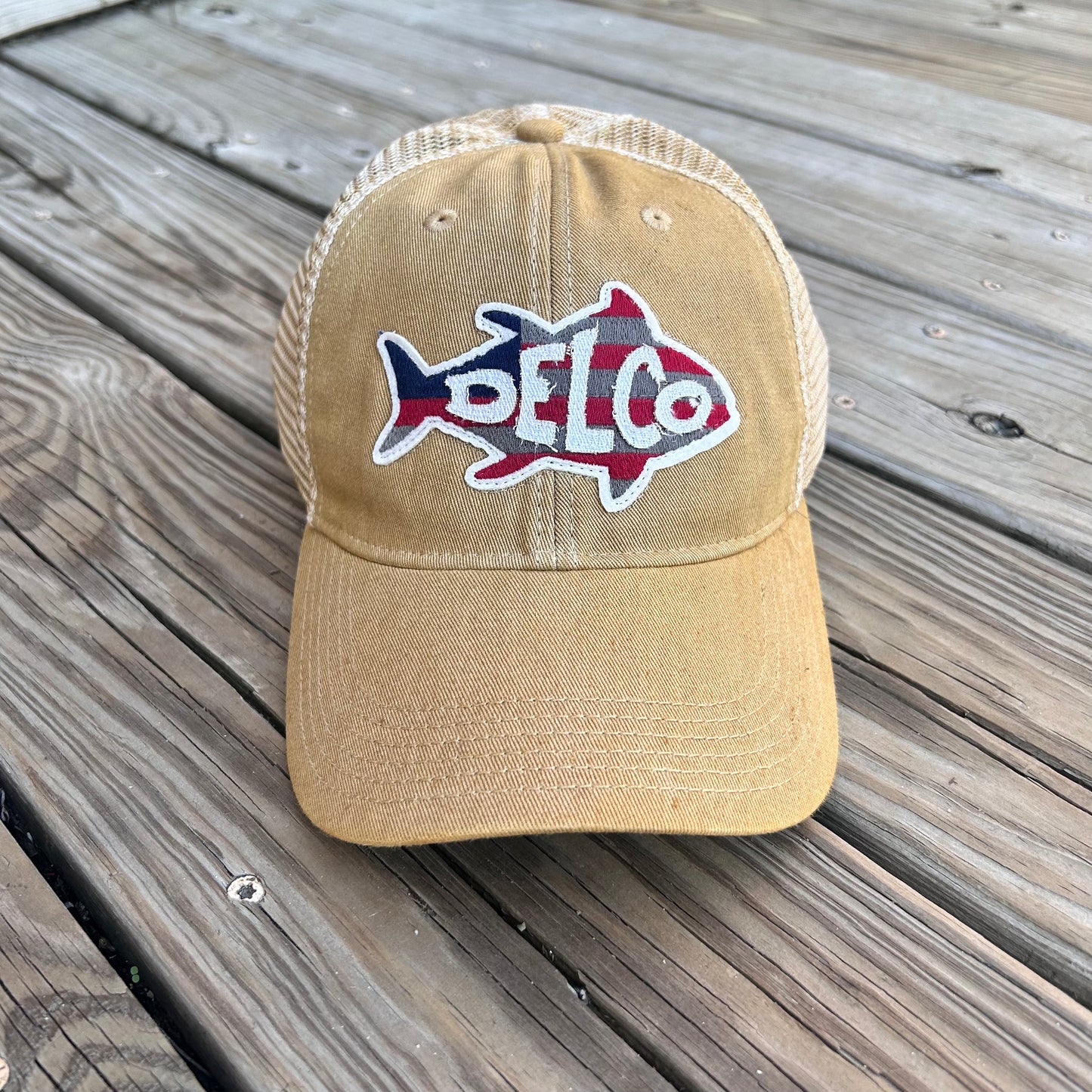 DELCO Old Glory Tuna Khaki Trucker