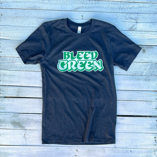 BlueRooted Bleed Green Black T