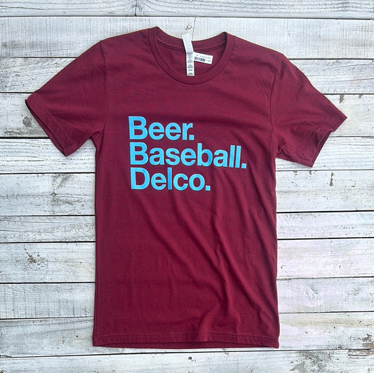 BlueRooted Beer. Baseball. Delco. Maroon
