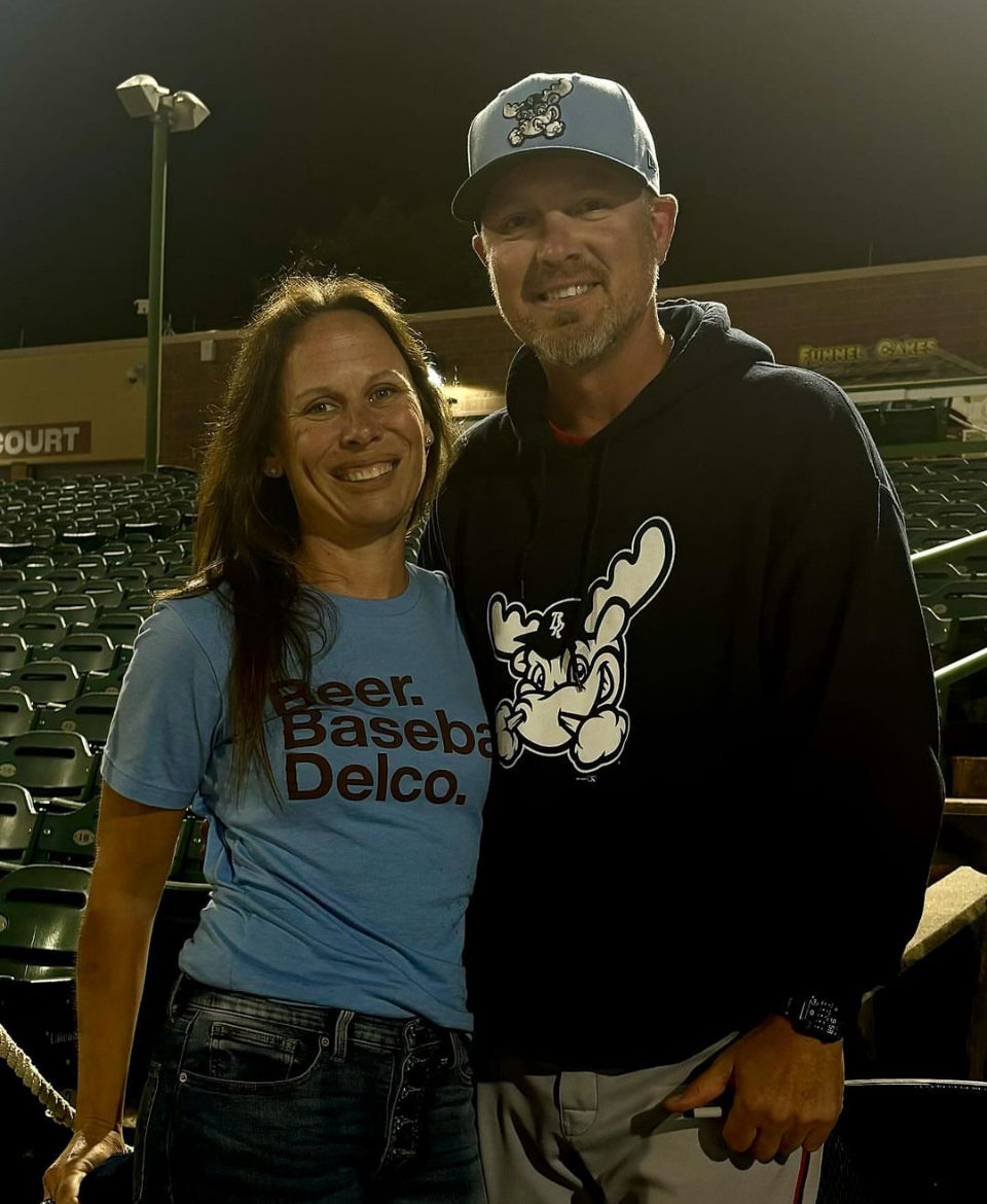 Beer. Baseball. Delco. Powder Blue