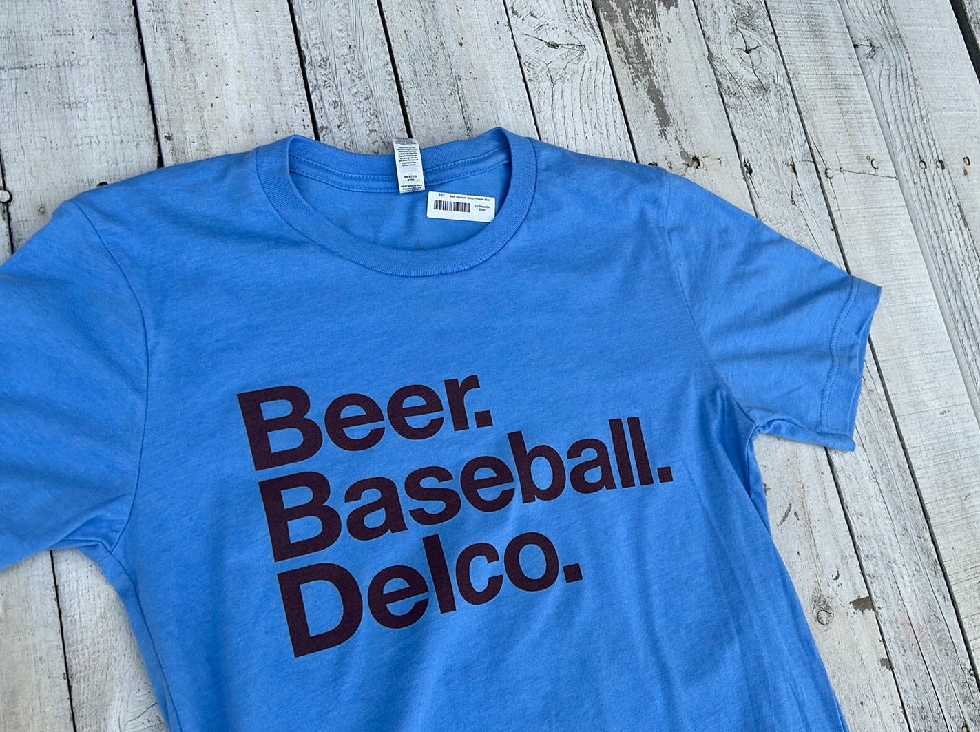 BlueRooted Beer. Baseball. Delco. Powder Blue
