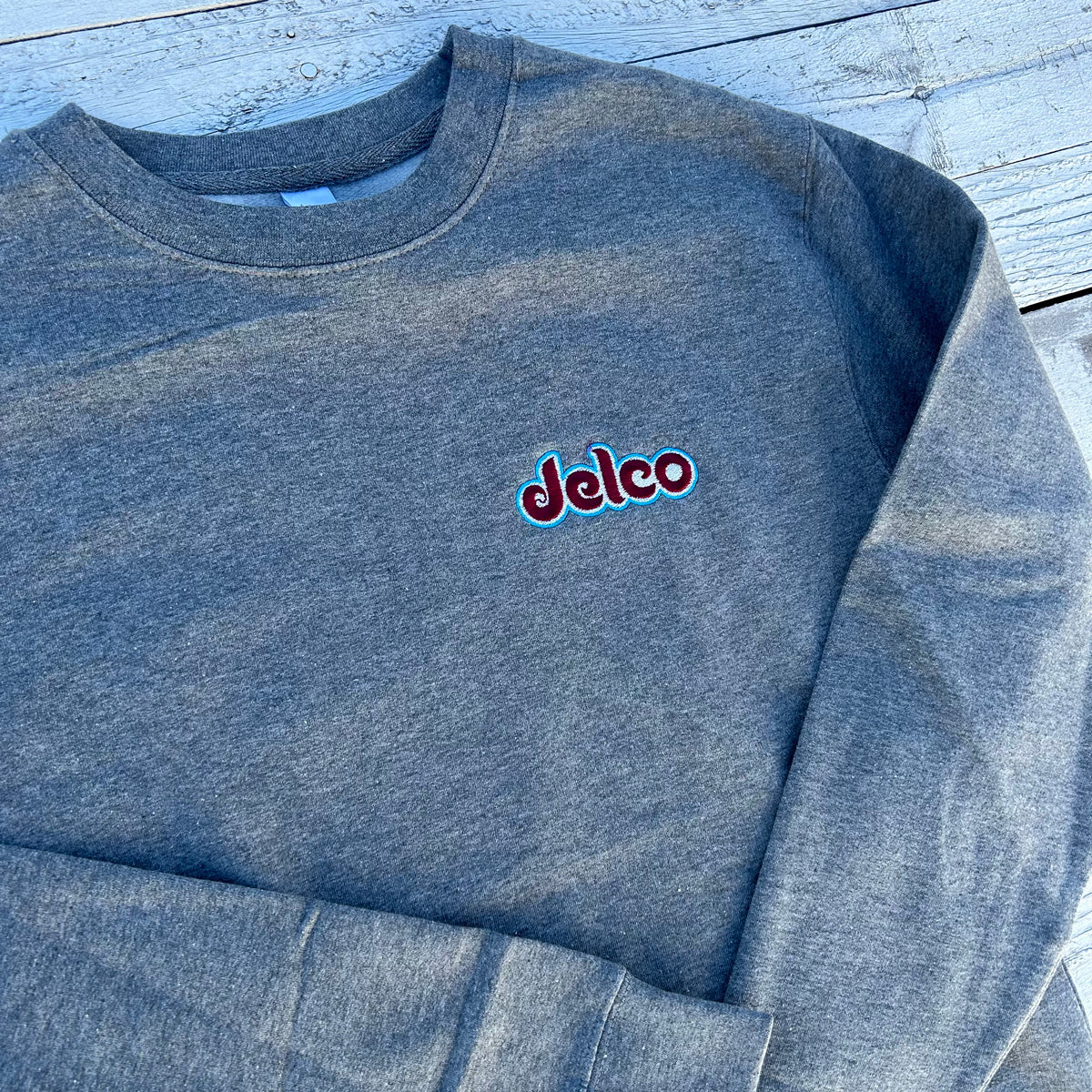 DELCO Phils Script Grey Crewneck Sweatshirt