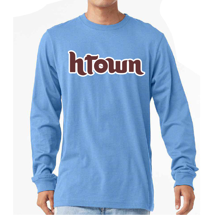 HTOWN Phils Script Long Sleever – Blue Rooted