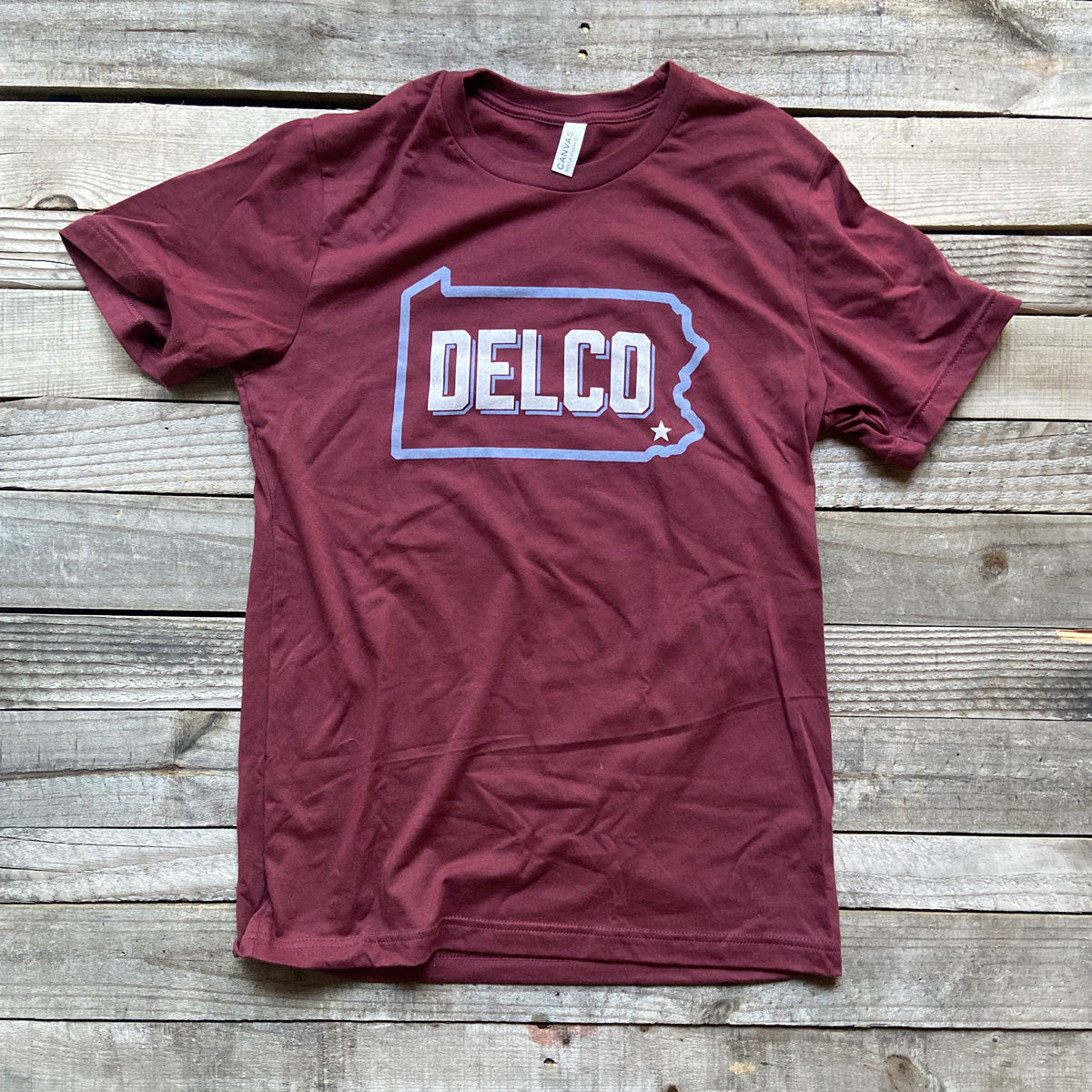 BlueRooted DELCO Phils Maroon TShirt