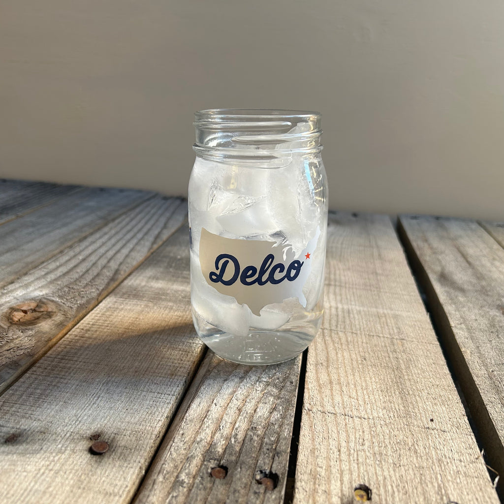 Mason Jar - DELCO USA (Blue DELCO)