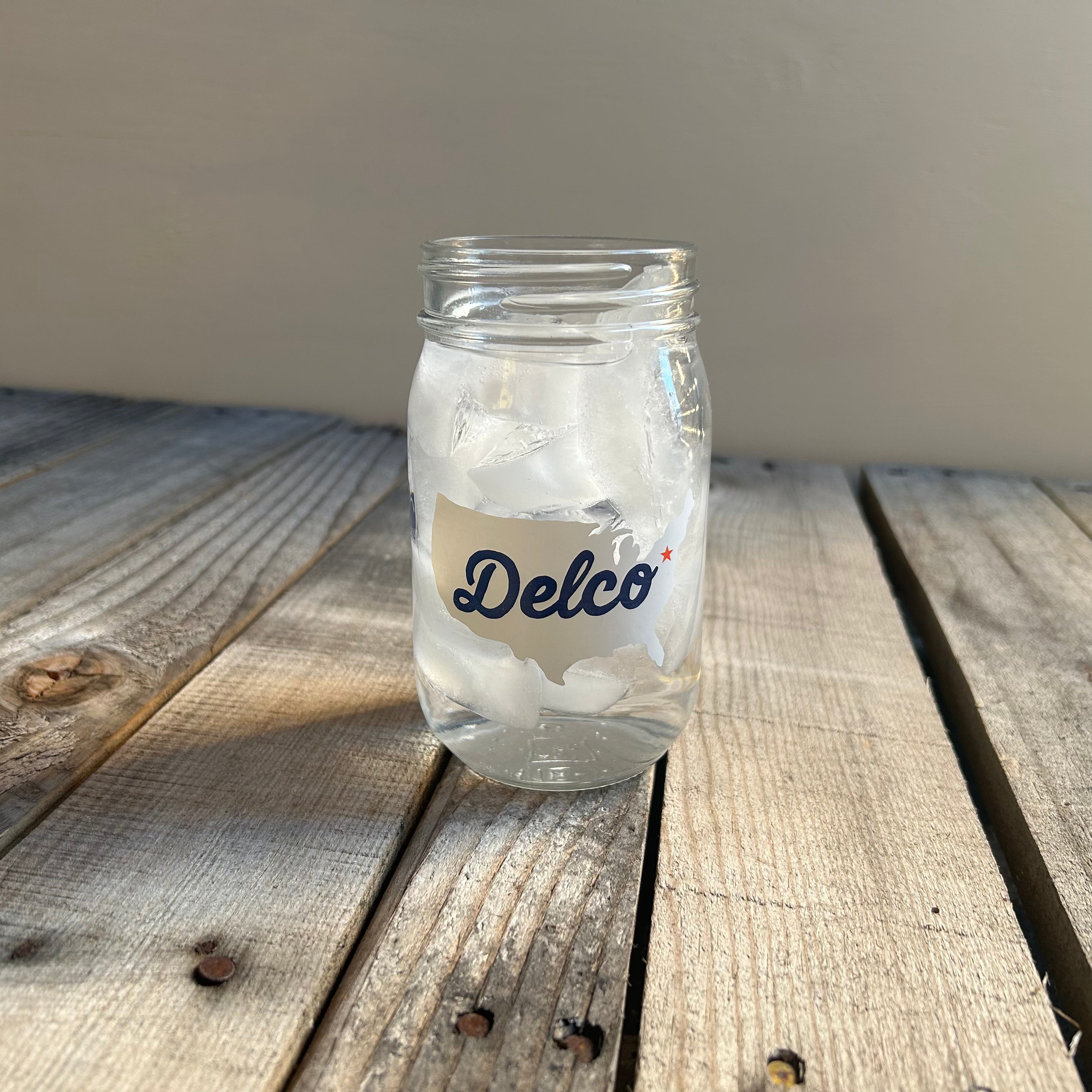 Mason Jar - DELCO USA (Blue DELCO)