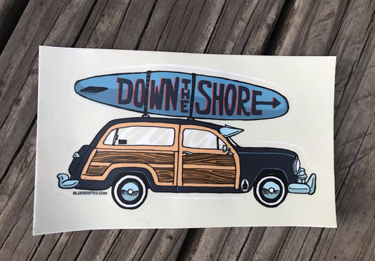 Down The Shore Woodie Sticker