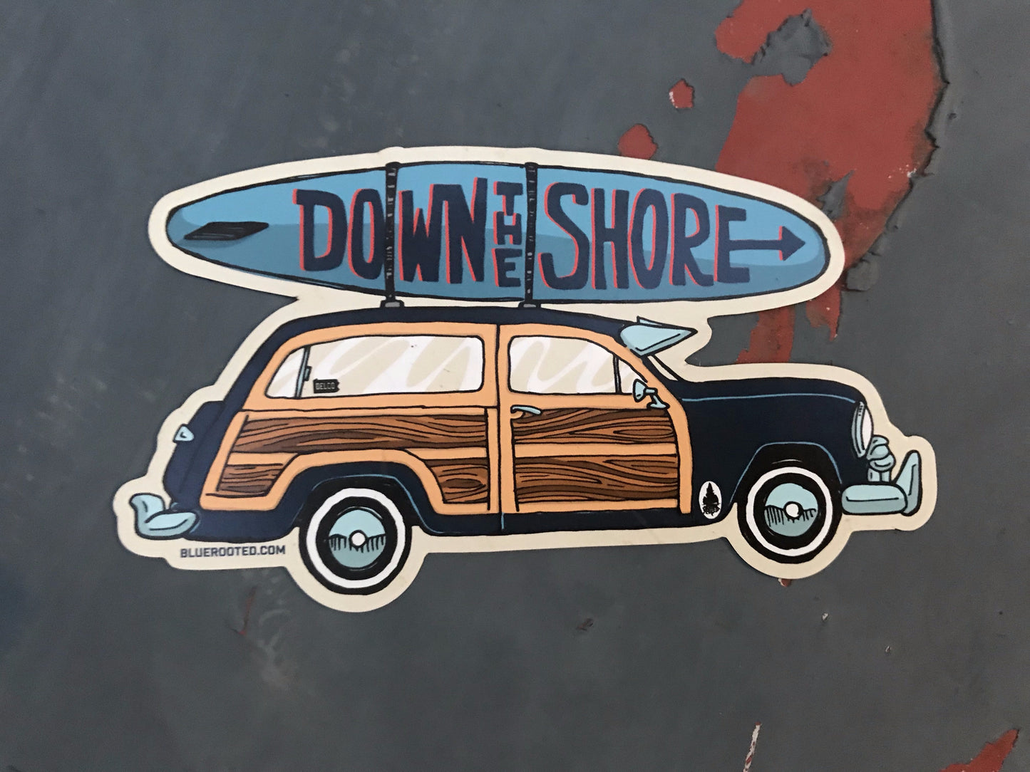 Down The Shore Woodie Magnet