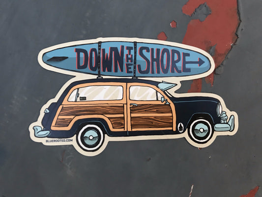Down The Shore Woodie Magnet