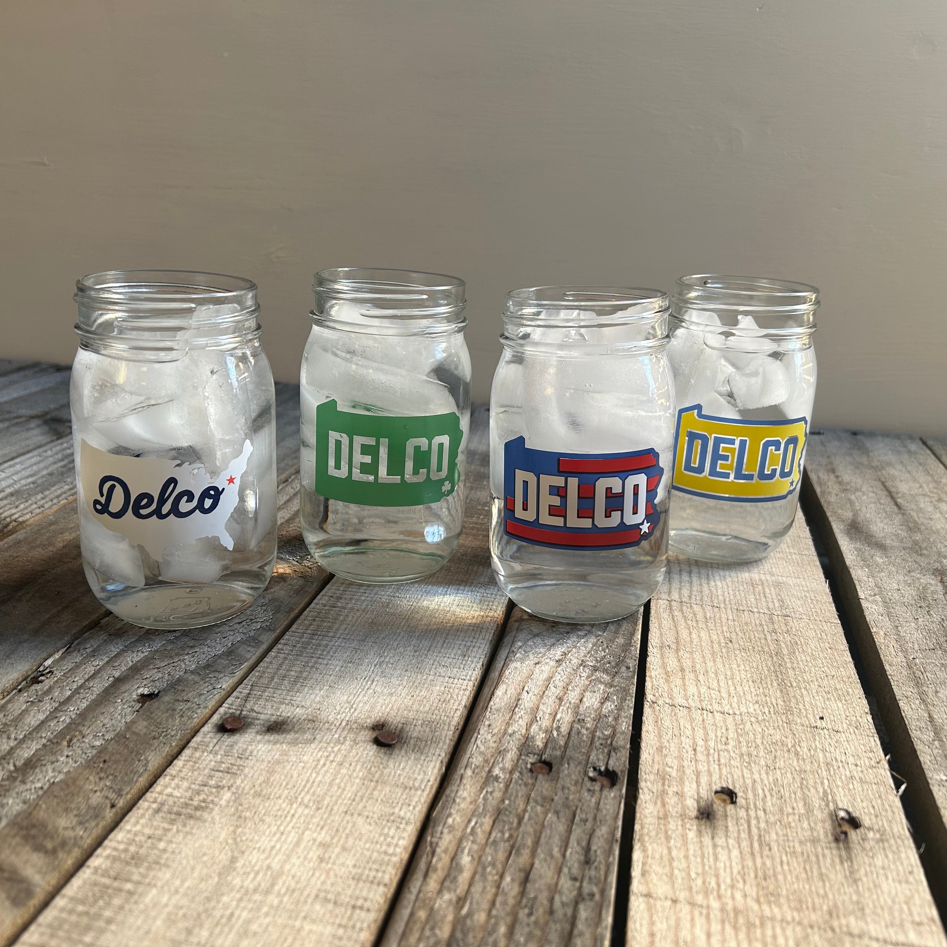 Mason Jar - DELCO USA (Blue DELCO)